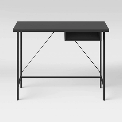 Wood And Metal Writing Desk With Storage - Room Essentials™ 4 Wood And Metal Writing Desk With Storage - Room Essentials™ - Image 2