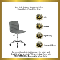 Emma And Oliver Low Back Designer Armless Ribbed Swivel Task Office Chair 32 Emma And Oliver Low Back Designer Armless Ribbed Swivel Task Office Chair -Featured Furniture Stores GUEST 0631b47a d270 49cc 9360 56641228645b