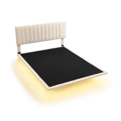 Queen Size Upholstered Floating Velvet Platform Bed With Sensor Light And Headboard-ModernLuxe 17 Queen Size Upholstered Floating Velvet Platform Bed With Sensor Light And Headboard-ModernLuxe -Featured Furniture Stores GUEST 093f16a1 8f7e 419c 8c2c cbd8b95a9627