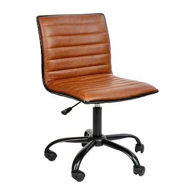 Emma And Oliver Low Back Designer Armless Ribbed Swivel Task Office Chair 20 Emma And Oliver Low Back Designer Armless Ribbed Swivel Task Office Chair - Image 18