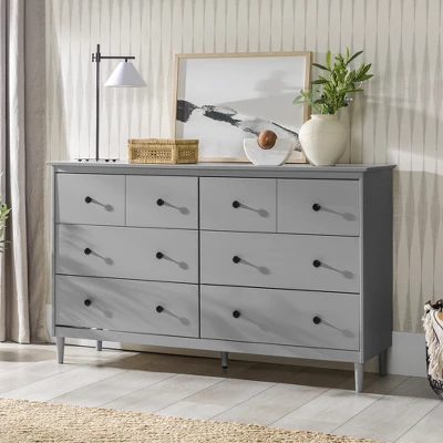 Stiva Classic Mid-Century Modern Horizontal 6 Drawer Dresser - Saracina Home 3 Stiva Classic Mid-Century Modern Horizontal 6 Drawer Dresser - Saracina Home
