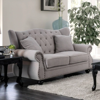 Irving Tufted Loveseat Light Gray - HOMES: Inside + Out 3 Irving Tufted Loveseat Light Gray - HOMES: Inside + Out