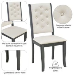 6 PCS Retro Dining Set With Unique-designed Table And Upholstered Chair-ModernLuxe 17 6 PCS Retro Dining Set With Unique-designed Table And Upholstered Chair-ModernLuxe -Featured Furniture Stores GUEST 18007a98 7761 4a30 a9ee 913421e58038