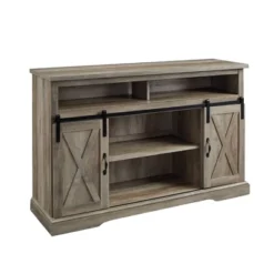 Transitional Sliding Barndoor Highboy TV Stand For TVs Up To 58" - Saracina Home -Featured Furniture Stores GUEST 18d26976 2f57 4c04 a287 c8a5544778c9