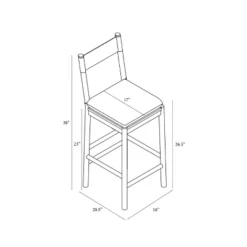 Emery Wood Counter Height Barstool With Upholstered Seat And Sling Back Natural - Threshold™ Designed With Studio McGee -Featured Furniture Stores GUEST 195f58ad 8370 4b07 a2c7 caa1f841e5e6