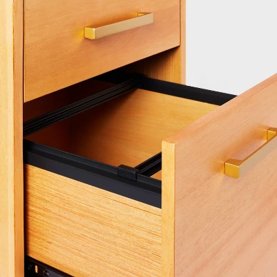 Wood Mid Century File Cabinet Light Brown - Threshold™ 6 Wood Mid Century File Cabinet Light Brown - Threshold™ - Image 4
