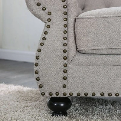 Irving Tufted Loveseat Light Gray - HOMES: Inside + Out 5 Irving Tufted Loveseat Light Gray - HOMES: Inside + Out - Image 3