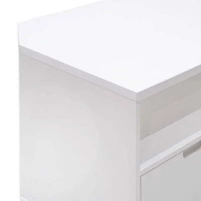 Cara Mid-Century Modern 3 Drawer Corner TV Stand For TVs Up To 58" - Saracina Home 7 Cara Mid-Century Modern 3 Drawer Corner TV Stand For TVs Up To 58" - Saracina Home - Image 5