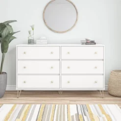 6 Drawer Finley Dresser White - Novogratz