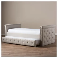 Twin Swanson Modern And Contemporary Fabric Tufted Daybed With Roll-Out Trundle Guest Bed - Baxton Studio 27 Twin Swanson Modern And Contemporary Fabric Tufted Daybed With Roll-Out Trundle Guest Bed - Baxton Studio -Featured Furniture Stores GUEST 232e4719 b59f 422b a319 18e2cb7d875d
