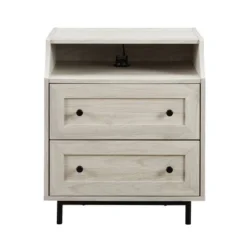 Transitional 2 Drawer Nightstand With USB Port - Saracina Home -Featured Furniture Stores GUEST 25945b3e 4823 49b8 a68b 0b3b259e20b4