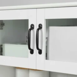 HOMCOM Freestanding Kitchen Pantry, 4-Door Buffet Cabinet With Hutch, Coffee Bar With Adjustable Shelves, 63.5 Inches, White 11 HOMCOM Freestanding Kitchen Pantry, 4-Door Buffet Cabinet With Hutch, Coffee Bar With Adjustable Shelves, 63.5 Inches, White -Featured Furniture Stores GUEST 280f6d6f 7549 46dc 9872 58e221f9506c