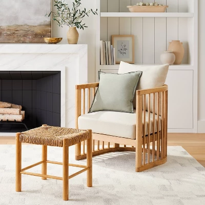 Richfield Barrel Spindle Back Accent Chair Cream/Natural - Threshold™ Designed With Studio McGee 3 Richfield Barrel Spindle Back Accent Chair Cream/Natural - Threshold™ Designed With Studio McGee