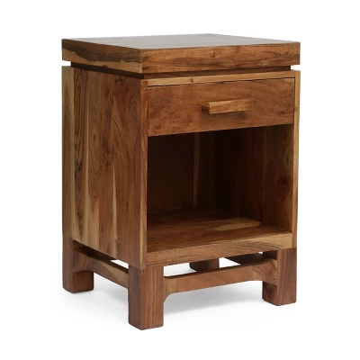 Wadley Boho Handcrafted Acacia Wood Nightstand Natural - Christopher Knight Home 5 Wadley Boho Handcrafted Acacia Wood Nightstand Natural - Christopher Knight Home - Image 3
