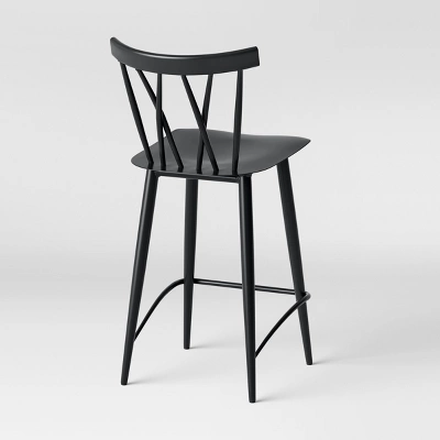 Set Of 2 Becket Metal X Back Counter Height Barstool Black - Threshold™ 6 Set Of 2 Becket Metal X Back Counter Height Barstool Black - Threshold™ - Image 4