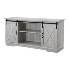 Modern Transitional Sliding Barndoor TV Stand For TVs Up To 65"- Saracina Home -Featured Furniture Stores GUEST 31a34286 e5bc 4cdb 95bc c04f39622d58