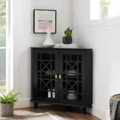 2 Door Corner Accent Cabinet With Fretwork Doors - Saracina Home 23 2 Door Corner Accent Cabinet With Fretwork Doors - Saracina Home -Featured Furniture Stores GUEST 33460c8d 731e 484d b65b b46663cb9a4a