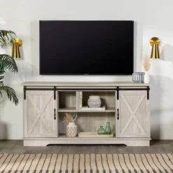 Modern Transitional Sliding Barndoor TV Stand For TVs Up To 65"- Saracina Home -Featured Furniture Stores GUEST 3a33cfae 753c 49d5 b93b f8ed8ea1c772