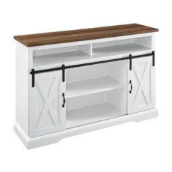 Transitional Sliding Barndoor Highboy TV Stand For TVs Up To 58" - Saracina Home -Featured Furniture Stores GUEST 3adcd44f b538 4274 a64c 77f6c0af0695