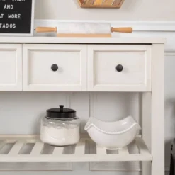 48" Farmhouse Solid Wood 2 Drawer Buffet White - Saracina Home -Featured Furniture Stores GUEST 4072e9fb 834f 40c9 bb46 3cbe1815eaad