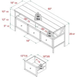 Farmhouse 3 Drawer Wood TV Stand For TVs Up To 65" - Saracina Home 26 Farmhouse 3 Drawer Wood TV Stand For TVs Up To 65" - Saracina Home -Featured Furniture Stores GUEST 40d5f612 f4e7 48b3 8586 affcd4996633
