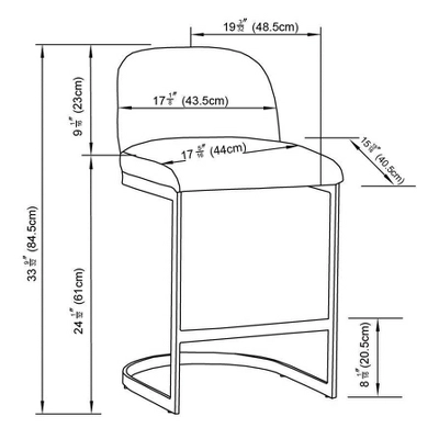 2pk Jules Cantilever Armless Upholstered Counter Height Barstool - Threshold™ 7 2pk Jules Cantilever Armless Upholstered Counter Height Barstool - Threshold™ - Image 5