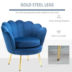 HomCom Elegant Velvet Upholstered Accent Leisure Club Chair With Gold Metal Legs 16 HomCom Elegant Velvet Upholstered Accent Leisure Club Chair With Gold Metal Legs -Featured Furniture Stores GUEST 453ce68e e4a4 4f60 b7ec 9d9cab5e1638