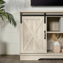 Modern Transitional Sliding Barndoor TV Stand For TVs Up To 65"- Saracina Home -Featured Furniture Stores GUEST 45b08206 71d0 4c78 8e78 8a18f861410c