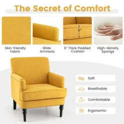 Tangkula Set Of 2 Modern Accent Chair Upholstered Sofa Chair W/ Rubber Wood Legs Yellow 15 Tangkula Set Of 2 Modern Accent Chair Upholstered Sofa Chair W/ Rubber Wood Legs Yellow -Featured Furniture Stores GUEST 4a19594f 9bc1 4a20 ad2b f73a26271abd