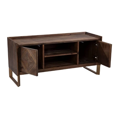 Glacerad Reclaimed Wood Media Console For TVs Upto 50" Brown - Aiden Lane 11 Glacerad Reclaimed Wood Media Console For TVs Upto 50" Brown - Aiden Lane - Image 9