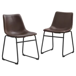 Set Of 2 Laslo Modern Upholstered Faux Leather Dining Chairs - Saracina Home 23 Set Of 2 Laslo Modern Upholstered Faux Leather Dining Chairs - Saracina Home -Featured Furniture Stores GUEST 4df149f4 10cd 43f6 ae87 21d2762646ef