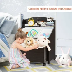 Costway Kids Wooden Toy Storage Unit Organizer W/Rolling Toy Box & Plastic Bins NaturalEspresso 15 Costway Kids Wooden Toy Storage Unit Organizer W/Rolling Toy Box & Plastic Bins NaturalEspresso -Featured Furniture Stores GUEST 4fc34305 9481 40cd bed5 35dcd736d6c9