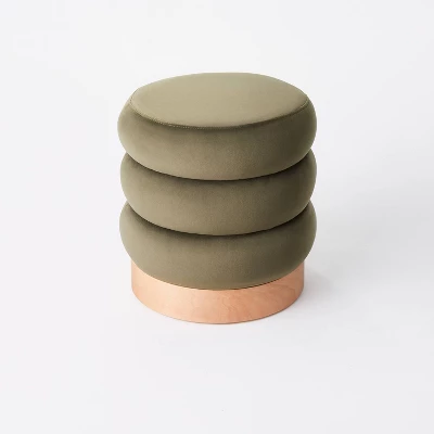 Clarkdale Channel Tufted Ottoman With Wood Base - Threshold™ Designed With Studio McGee 4 Clarkdale Channel Tufted Ottoman With Wood Base - Threshold™ Designed With Studio McGee - Image 2