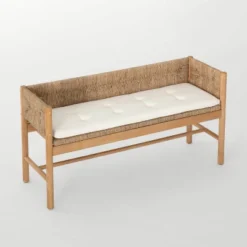 Elden Wood Bench With Woven Back And Loose Cushion Seat - Threshold™ Designed With Studio McGee 10 Elden Wood Bench With Woven Back And Loose Cushion Seat - Threshold™ Designed With Studio McGee -Featured Furniture Stores GUEST 512a58d0 258b 4cd4 8401 add11f70e81d