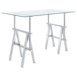 Statham Glass Top Adjustable Sawhorse Standing Desk Chrome - Coaster 9 Statham Glass Top Adjustable Sawhorse Standing Desk Chrome - Coaster -Featured Furniture Stores GUEST 5244fc6f 7da2 478c ba1a 392b56e8d089