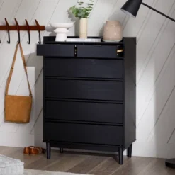 Mid-Century Modern Solid Wood 6 Drawer Vertical Dresser - Saracina Home 28 Mid-Century Modern Solid Wood 6 Drawer Vertical Dresser - Saracina Home -Featured Furniture Stores GUEST 59498ed0 69d6 47e7 a8e6 18fcacc166e6