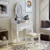 2pc Targus 7 Drawer Vanity With Stool White - HOMES: Inside + Out 2 2pc Targus 7 Drawer Vanity With Stool White - HOMES: Inside + Out -Featured Furniture Stores GUEST 5986d80a 68bc 40f4 a7d5 9bf387970d80