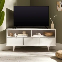 Cara Mid-Century Modern 3 Drawer Corner TV Stand For TVs Up To 58" - Saracina Home 41 Cara Mid-Century Modern 3 Drawer Corner TV Stand For TVs Up To 58" - Saracina Home -Featured Furniture Stores GUEST 5a91e93e d508 4e72 9f59 32f14f024c2a