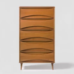 Mid-Century Modern Contoured 5 Drawer Chest Of Drawers - Saracina Home -Featured Furniture Stores GUEST 5caa653a 811e 463e 86f8 f53ad4b36c6e