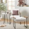 Cushioned Metal & Wood Accent Arm Chair - Cream/Black - Hearth & Hand™ With Magnolia 2 Cushioned Metal & Wood Accent Arm Chair - Cream/Black - Hearth & Hand™ With Magnolia -Featured Furniture Stores GUEST 5f0e5097 918e 4add b8ce 8003a991a2a4