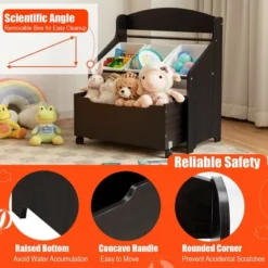 Costway Kids Wooden Toy Storage Unit Organizer W/Rolling Toy Box & Plastic Bins NaturalEspresso 19 Costway Kids Wooden Toy Storage Unit Organizer W/Rolling Toy Box & Plastic Bins NaturalEspresso -Featured Furniture Stores GUEST 62595cb7 c377 44b5 a5d7 ab5a5adea5fa