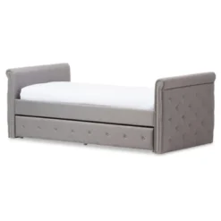 Twin Swanson Modern And Contemporary Fabric Tufted Daybed With Roll-Out Trundle Guest Bed - Baxton Studio 29 Twin Swanson Modern And Contemporary Fabric Tufted Daybed With Roll-Out Trundle Guest Bed - Baxton Studio -Featured Furniture Stores GUEST 64123631 7044 42da 956a 442d18f7cffb