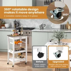 Costway Compact Kitchen Island Cart Rolling Service Trolley With Stainless Steel Top Basket 16 Costway Compact Kitchen Island Cart Rolling Service Trolley With Stainless Steel Top Basket -Featured Furniture Stores GUEST 65c0c9bb 50c6 4b23 bffd 4f1388a1e634