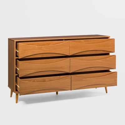 Mid-Century Modern Contoured 6 Drawer Dresser - Saracina Home 19 Mid-Century Modern Contoured 6 Drawer Dresser - Saracina Home - Image 18