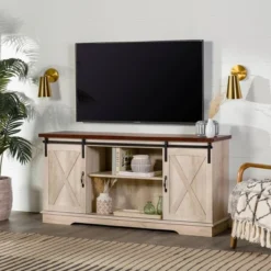 Modern Transitional Sliding Barndoor TV Stand For TVs Up To 65"- Saracina Home -Featured Furniture Stores GUEST 6cfa14d3 36c0 4768 9784 c3a77c7e184f
