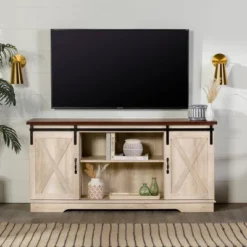 Modern Transitional Sliding Barndoor TV Stand For TVs Up To 65"- Saracina Home -Featured Furniture Stores GUEST 70a73c87 8e28 4ed0 a0d5 fdd021277133