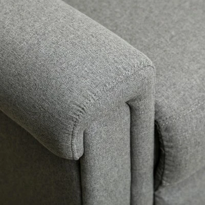 HOMCOM Recliner Sofa Couch With Easy Pull Handles And Adjustable Footrest, 3 Seater Sofa Modern Couch, Gray 7 HOMCOM Recliner Sofa Couch With Easy Pull Handles And Adjustable Footrest, 3 Seater Sofa Modern Couch, Gray - Image 5