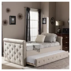 Twin Swanson Modern And Contemporary Fabric Tufted Daybed With Roll-Out Trundle Guest Bed - Baxton Studio 25 Twin Swanson Modern And Contemporary Fabric Tufted Daybed With Roll-Out Trundle Guest Bed - Baxton Studio -Featured Furniture Stores GUEST 73ea050e 1e52 47c4 88bc 62a5a2ba10d6