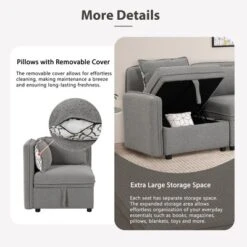 122.8" Minimalist Convertible Modular Sofa, Upholstered Sectional Sofa Couch With 5 Pillows-ModernLuxe 20 122.8" Minimalist Convertible Modular Sofa, Upholstered Sectional Sofa Couch With 5 Pillows-ModernLuxe -Featured Furniture Stores GUEST 758104f0 2824 4484 a592 7670bd523c90