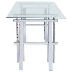 Statham Glass Top Adjustable Sawhorse Standing Desk Chrome - Coaster 12 Statham Glass Top Adjustable Sawhorse Standing Desk Chrome - Coaster -Featured Furniture Stores GUEST 77bd7e9e cdb6 4b2c 9af8 29c17131f354